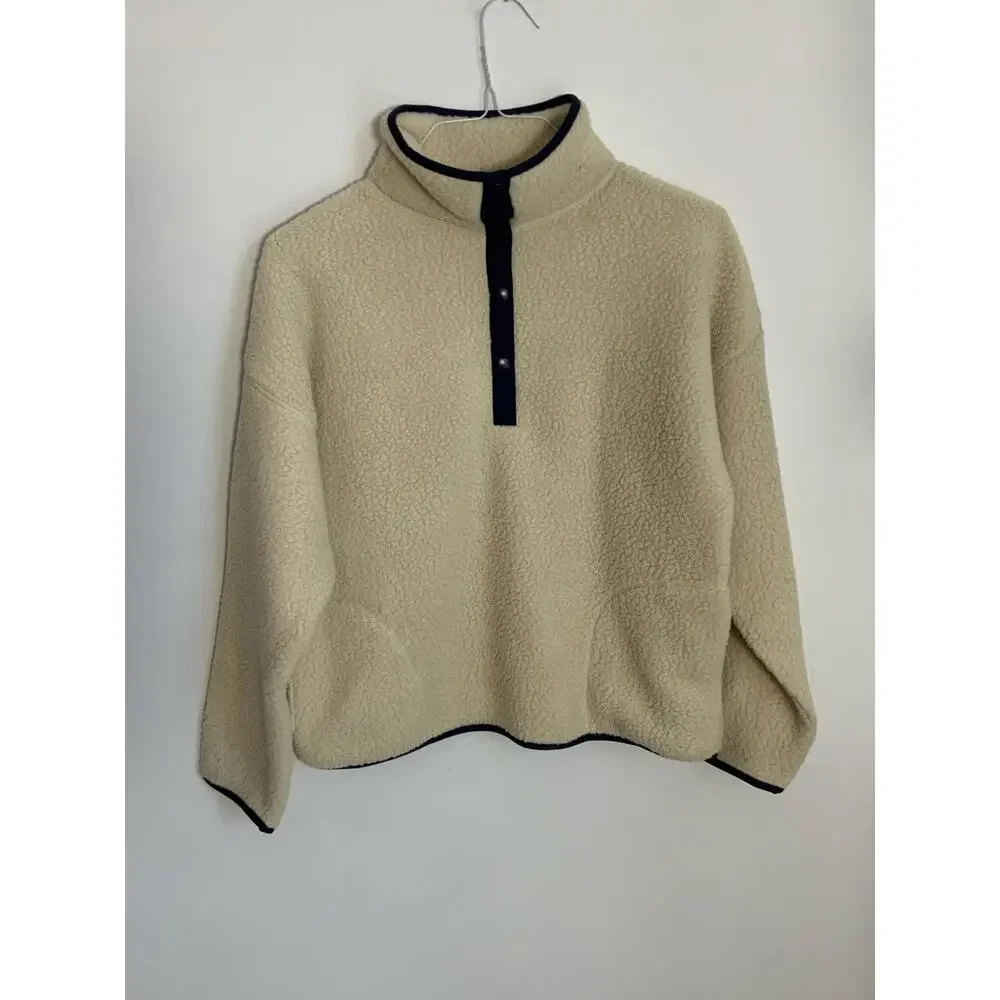 J. Crew Cream Sherpa‎ Pullover Women's size small